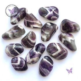 Chevron Amethyst Tumble Stone